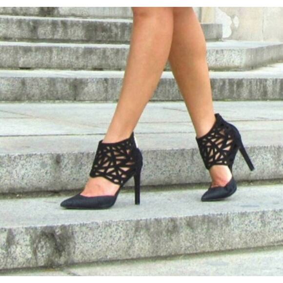 Dolce Vita Kadyn Geometric Black Cut Out Heels size 7.5 - Picture 1 of 7